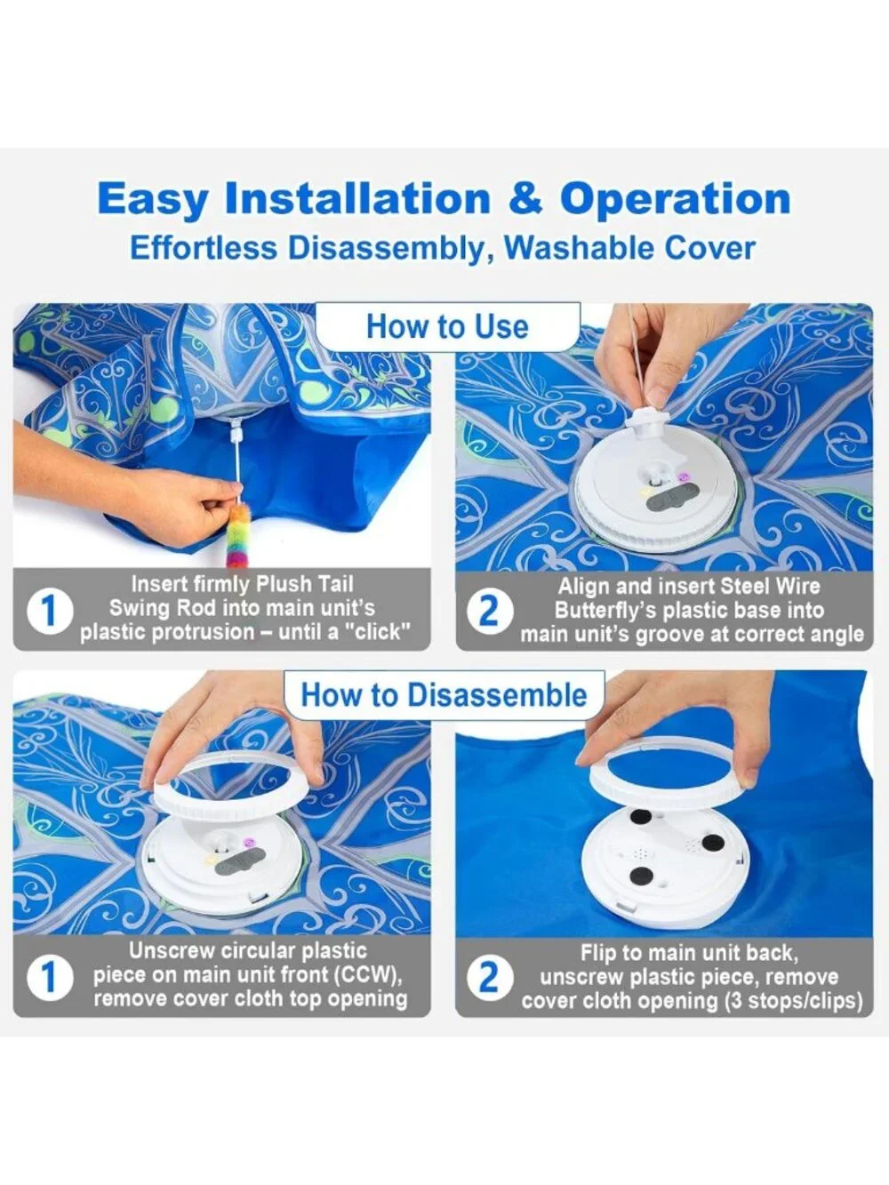 Upgraded Interactive Rechargeable Cat Toy - Touch Activated Hide & Seek for